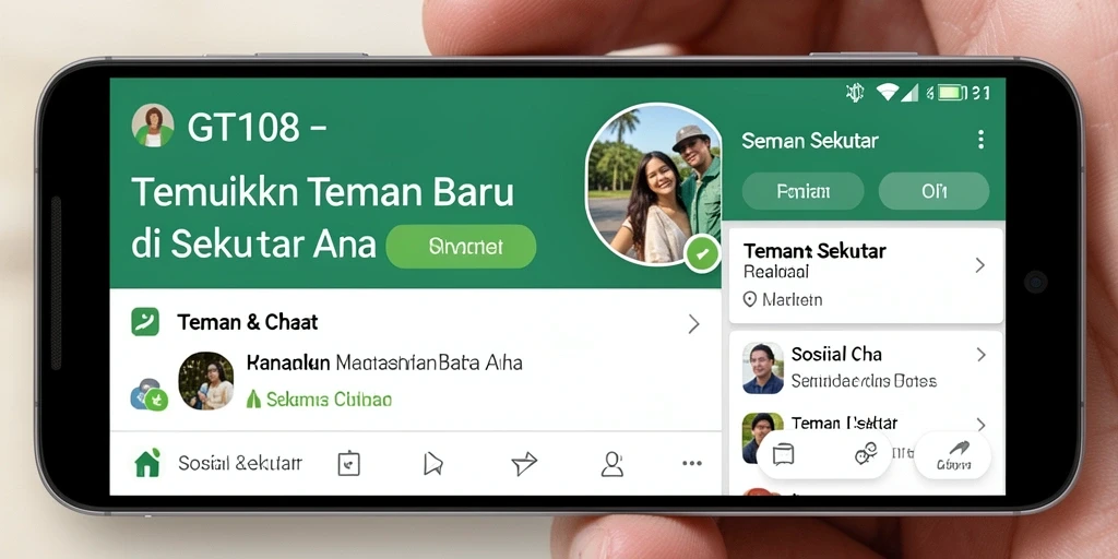 Tampilan antarmuka pengguna GT108 yang menarik dan modern.