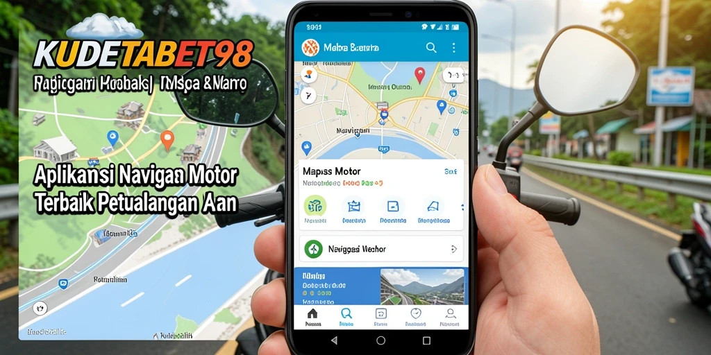 Antarmuka pengguna <strong>KUDETABET98</strong> menampilkan peta navigasi motor yang jelas dan informatif.