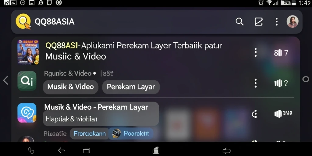 Tampilan antarmuka aplikasi QQ88ASIA untuk merekam layar dengan mudah.
