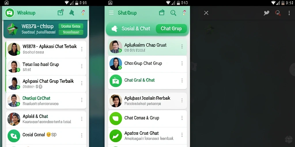 Screenshot antarmuka grup chat WE878 yang menarik dan mudah digunakan.